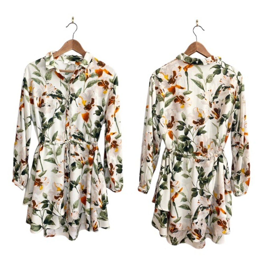 Entro Long Sleeve Floral Print Dress